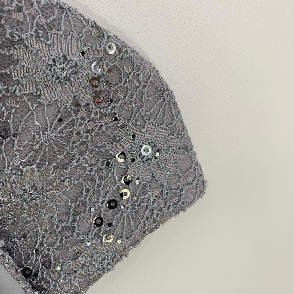 Alex Evenings 4P silver sequins  dress pockets - Picture 7 of 16